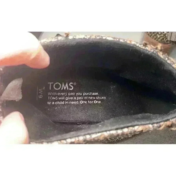 Toms Womens Leila Bootie Grey Felt Shine Zip Up Size 9 Shoes Boots Block Heel - Picture 15 of 16